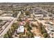 An aerial capture of a residential neighborhood, highlighting a property and its surrounding community at 5715 Gilbert Ln, Las Vegas, NV 89130