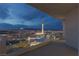 Balcony featuring a panoramic night view of the city skyline and the Stratosphere at 2747 Paradise Rd # Ph 3604, Las Vegas, NV 89109