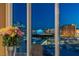 Dining area with stunning city views through large windows, providing a bright and scenic atmosphere at 2747 Paradise Rd # Ph 3604, Las Vegas, NV 89109