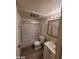 Bathroom featuring a shower-tub combo and a modern single sink vanity at 615 S Royal Crest Cir # 10, Las Vegas, NV 89169