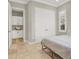 Bedroom view showcasing the flooring, closet and the ensuite bathroom at 11354 Merado Peak Dr, Las Vegas, NV 89135