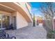 This home has a cozy patio space with access to the home and the side gate at 11354 Merado Peak Dr, Las Vegas, NV 89135