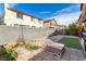 The spacious backyard has a block wall, patio pavers, and artificial turf, perfect for outdoor activities and landscaping at 1930 Silver Crest Ct, North Las Vegas, NV 89031
