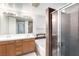 Bathroom with double sinks, modern fixtures, a separate shower, and a bathtub at 1930 Silver Crest Ct, North Las Vegas, NV 89031