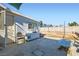 The backyard features a patio and shed with a block wall at 53 Montello Ave, Las Vegas, NV 89110