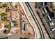 Aerial view showcasing the home's location on a large lot at 6094 S Lamb Blvd, Las Vegas, NV 89120