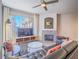 Cozy living room with stylish fireplace, ceiling fan, and comfortable seating area at 7111 S Durango Dr # 305, Las Vegas, NV 89113