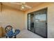 Cozy balcony area with a table and chairs, perfect for relaxing outdoors at 8452 Boseck Dr # 110, Las Vegas, NV 89145