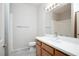 Tidy bathroom with a shower over tub combination and a modern sink at 8501 W University Ave # 2020, Las Vegas, NV 89147