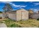 Backyard shed offers additional storage space, with a secure door and ample room for equipment at 872 Linn Ln, Las Vegas, NV 89110