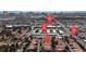 Panoramic aerial view of the community and surrounding neighborhood at 2108 Plaza Del Dios, Las Vegas, NV 89102