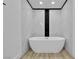 Elegant bathroom featuring a modern soaking tub with tile accent and neutral flooring at 2108 Plaza Del Dios, Las Vegas, NV 89102