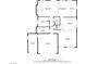 First floor layout featuring living room, kitchen, garage, and bedrooms at 2204 Ambermill Ct, Henderson, NV 89052