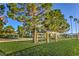 Picture of the community park showing picnic benches and play area surrounded by mature shade trees at 2340 Hunt Club St, Las Vegas, NV 89128