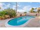 Backyard swimming pool featuring a clean patio area and low-maintenance landscaping at 608 Cragin Park Dr, Las Vegas, NV 89107