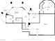 Finished basement blueprint with storage, hall, patio, and studio bedroom at 736 N Kiel St, Henderson, NV 89015