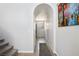 Hallway featuring tile flooring, recessed lighting, and doorways leading to other areas of the home at 9643 Ponderosa Skye Ct, Las Vegas, NV 89166