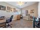 Bedroom with neutral walls, carpet, and ceiling fan at 1000 E Enchanted Mesa St, Pahrump, NV 89048