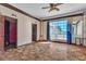 Bedroom with parquet floors, marble pillars, and big windows that provide lots of natural light at 1409 Bonita Ave, Las Vegas, NV 89104