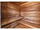 Wooden sauna room with tiered benches at 1409 Bonita Ave, Las Vegas, NV 89104