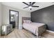 Bedroom featuring wood floors and ceiling fan at 1417 Joshua Way, Las Vegas, NV 89101