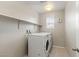 The laundry room features a side-by-side washer and dryer and plenty of shelving at 356 Free Fall Ave, North Las Vegas, NV 89084