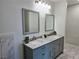 Bathroom featuring a double vanity with a marble countertop and modern lighting at 4525 Dean Martin Dr # 503, Las Vegas, NV 89103