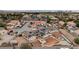 This overhead shot shows solar panels and lush landscaping around the property at 4625 W Robindale Rd, Las Vegas, NV 89139