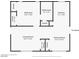 Layout showing the dimensions of a one-story home featuring living room, bedroom, kitchen, bathroom and closets at 4625 W Robindale Rd, Las Vegas, NV 89139