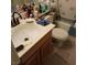 Bathroom featuring a vanity with a white sink, faucet, and a toilet at 6903 Wineberry Dr, Las Vegas, NV 89119