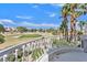 Scenic golf course view with palm trees, a verdant lawn, and a bright sunny sky at 8460 Carmel Ridge Ct, Las Vegas, NV 89113