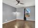 Bedroom with a ceiling fan and hardwood floors at 3157 Pinehurst Dr # B, Las Vegas, NV 89109