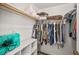 Organized walk-in closet with hanging clothes, shelving, and overhead storage for optimal space utilization at 3883 Desert Marina Dr # 245, Laughlin, NV 89029