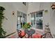 Cozy patio with seating and sliding glass doors leading to the interior spaces at 2503 Kaymin Ridge Rd, Henderson, NV 89052