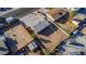 Aerial view shows property's yard and the compact arrangement with nearby houses at 1940 Walker St, Las Vegas, NV 89106