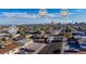 An aerial view of the property's neighborhood, proximity to downtown and the Strip, in Las Vegas, Nevada at 1940 Walker St, Las Vegas, NV 89106