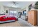 Bright main bedroom with a sliding glass door leading to the backyard at 2345 Gondi Castle Ave, Henderson, NV 89044