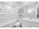 White bathroom with a tub and shower combination at 2404 Elmont Ave, North Las Vegas, NV 89086