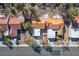 Overhead view shows the home's placement on a street and the mature trees surrounding it at 2517 Desert Glen Dr, Las Vegas, NV 89134