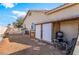 Unfinished backyard area for potential to customize; shown with the storage shed in back at 4033 Bliss Canyon Ct, Las Vegas, NV 89129
