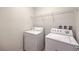 Convenient laundry room equipped with washer, dryer, and shelving for organized storage at 6856 Pipil St, Las Vegas, NV 89166