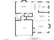 First floor plan featuring an open living area, kitchen, and garage at 7973 Macklin St, Las Vegas, NV 89129