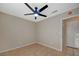 Bedroom with ceiling fan, light paint, and tile flooring at , Las Vegas, NV 89106