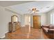 Large main bedroom features hardwood floors, sitting area, and an elegant dresser at 10001 Blairwood Ct, Las Vegas, NV 89178