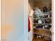 Organized pantry with shelving, ideal for storing food, and household items at 1178 Yellow Orchid St, Henderson, NV 89002