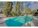 Refreshing pool view showcasing crystal-clear water and mature trees at 208 Stonewood, Las Vegas, NV 89107