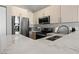 Sleek, modern kitchen featuring stainless steel appliances, white marble counters, and ample storage space at 2108 Running River Rd, Henderson, NV 89074