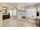 Elegant bathroom boasts soaking tub and a separate glass enclosed shower at 2508 Monarch Bay Dr, Las Vegas, NV 89128
