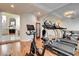 Spacious exercise room with hardwood floors, mirrors and fitness equipment at 2508 Monarch Bay Dr, Las Vegas, NV 89128