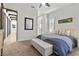 Bedroom with white walls, carpet, and shuttered windows, offering cozy, comfortable living at 3 Rue Allard Way, Henderson, NV 89011